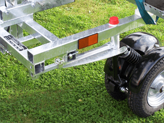 Rimorchio porta moto con ruote pivotanti TRANSVERSAL CCT4 + EUROPA